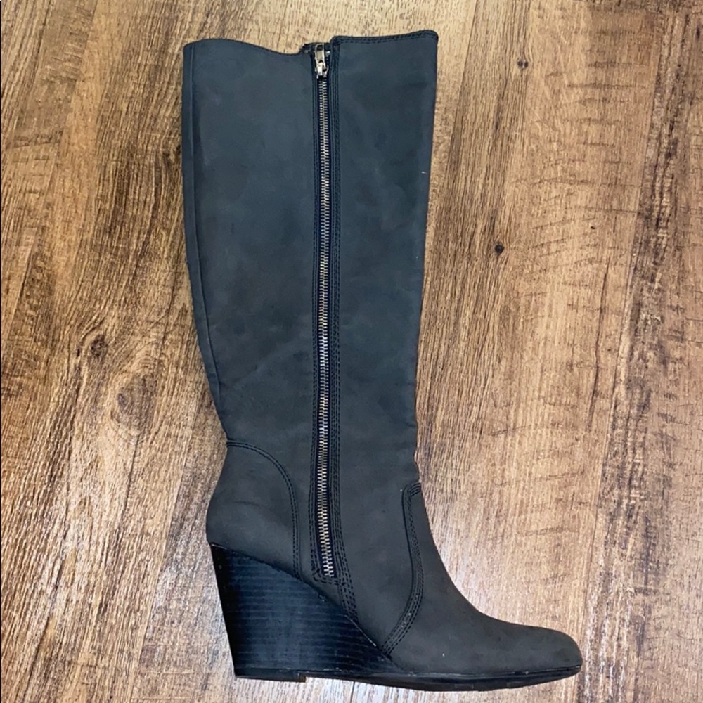 Fergalicious grey wedge boots